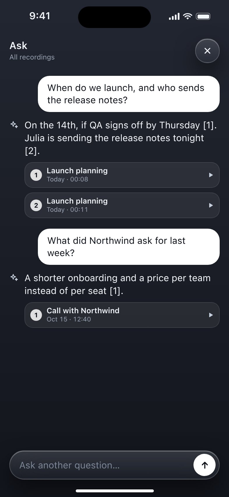 Ask your recordings.
